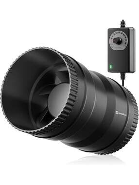 4 Inch Inline Booster Duct Fan with Speed Controller - 130 CFM, Low Noise